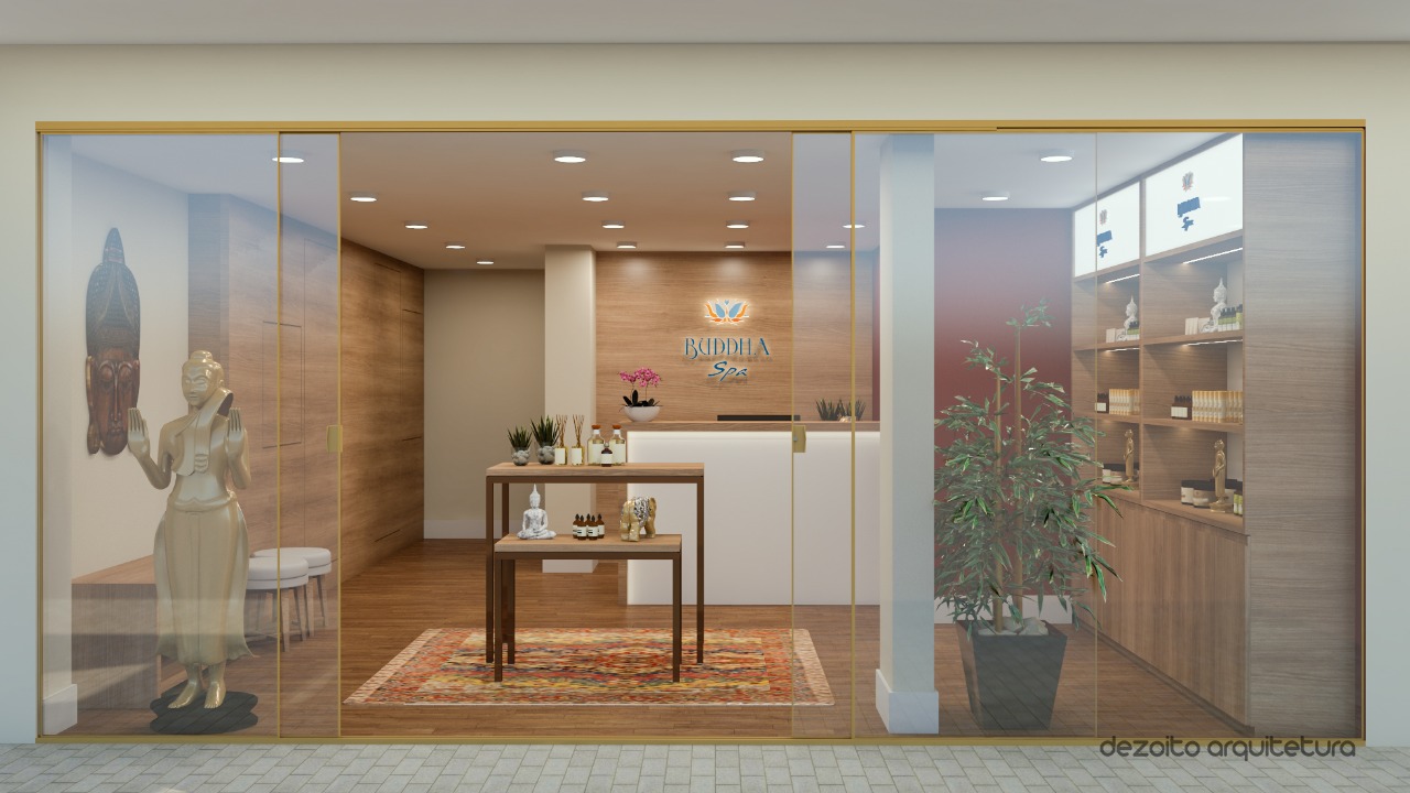 Recepção de uma das unidades Buddha Spa.