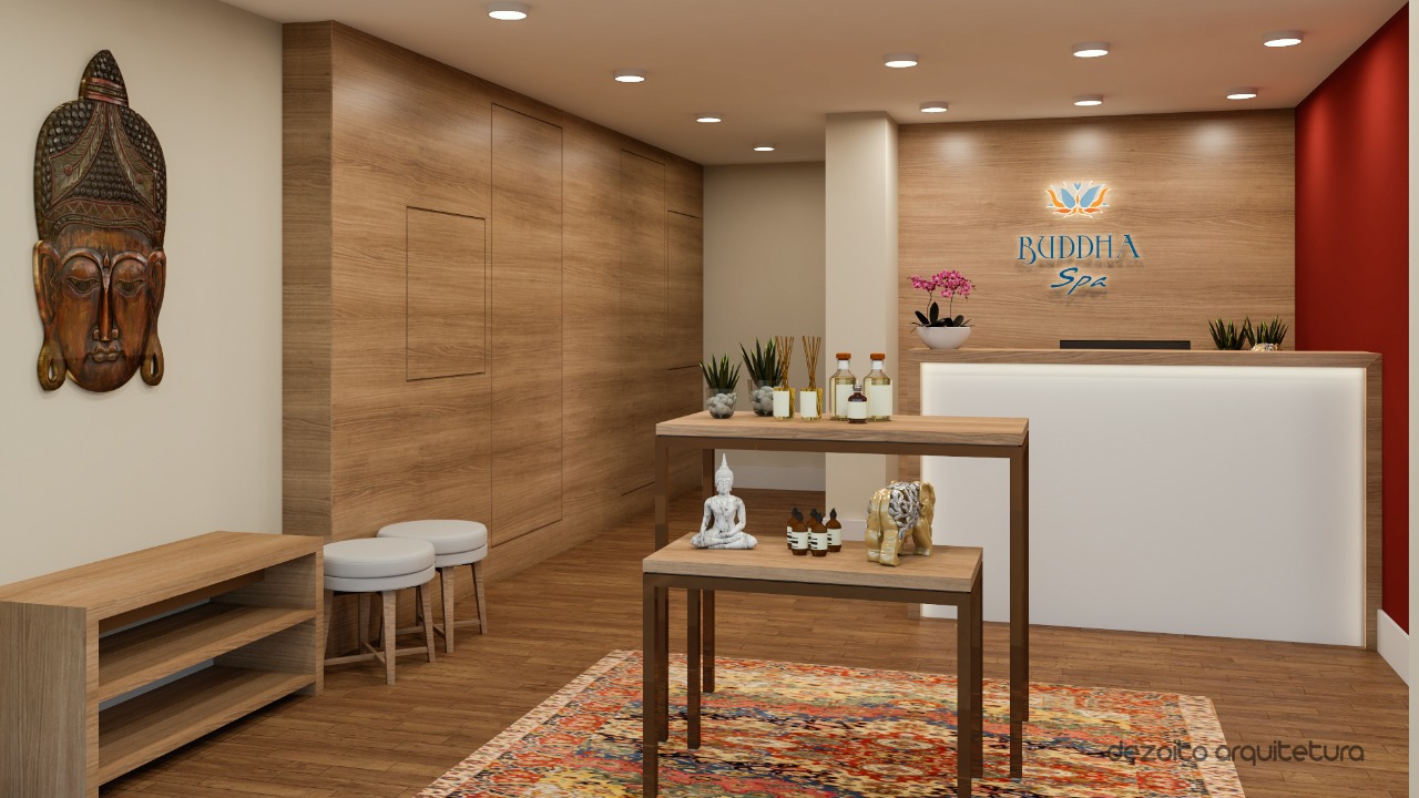 Recepção de uma das unidades Buddha Spa
