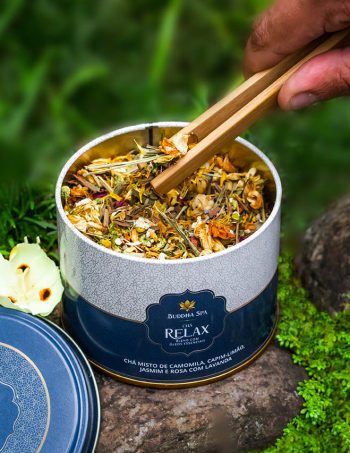 Embalagem do chá relax buddha spa