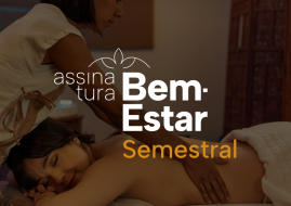 Plano de Assinatura Bem-Estar do Buddha Spa com uma pessoa relaxando em um ambiente de spa, promovendo saúde e equilíbrio.